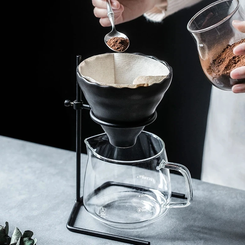 Набор ручных фильтров для кофе V60 стеклянный кофейник чайник Кофеварка - купить