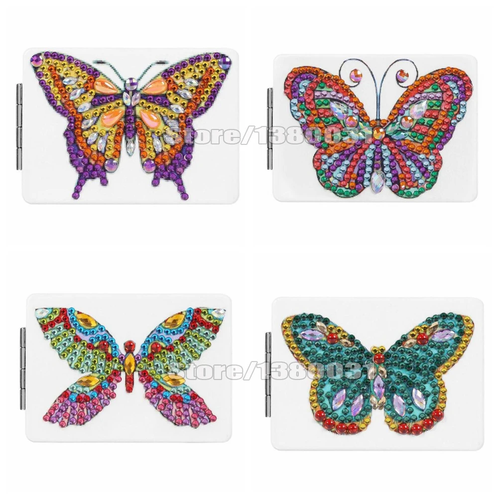 5D DIY Алмазная картина в форме бабочки зеркало для девушек тонкий мини макияж