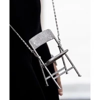 bling mini chair super cute handmade rhinestone messenger folding chair for personal decor desk decor home accessories