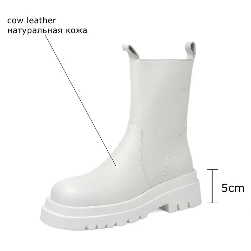 

ALLBITEFO comfortable soft genuine leather women boots Waterproof non-slip motocycle boots autumn fashion girls ankle boots