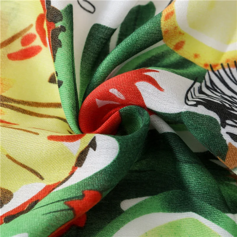 

2020 New women's cotton material quality scarf Autumn and winter Luxury brand Fashion Cotton silk scarves Lady Print beach shawl