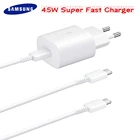 Супербыстрое зарядное устройство Samsung Note10 plus, USB-кабель для передачи данных, 45 Вт, для Galaxy S20 + S20Ultra Note 10 Plus A91 A71 A90
