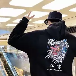 8 5XL модная толстовка с капюшоном в стиле Харадзюку, мужская повседневная черная толстовка в стиле хип-хоп с японским принтом, уличная одежда, верхняя одежда, зимнее пальто с капюшоном - Цвет: 8