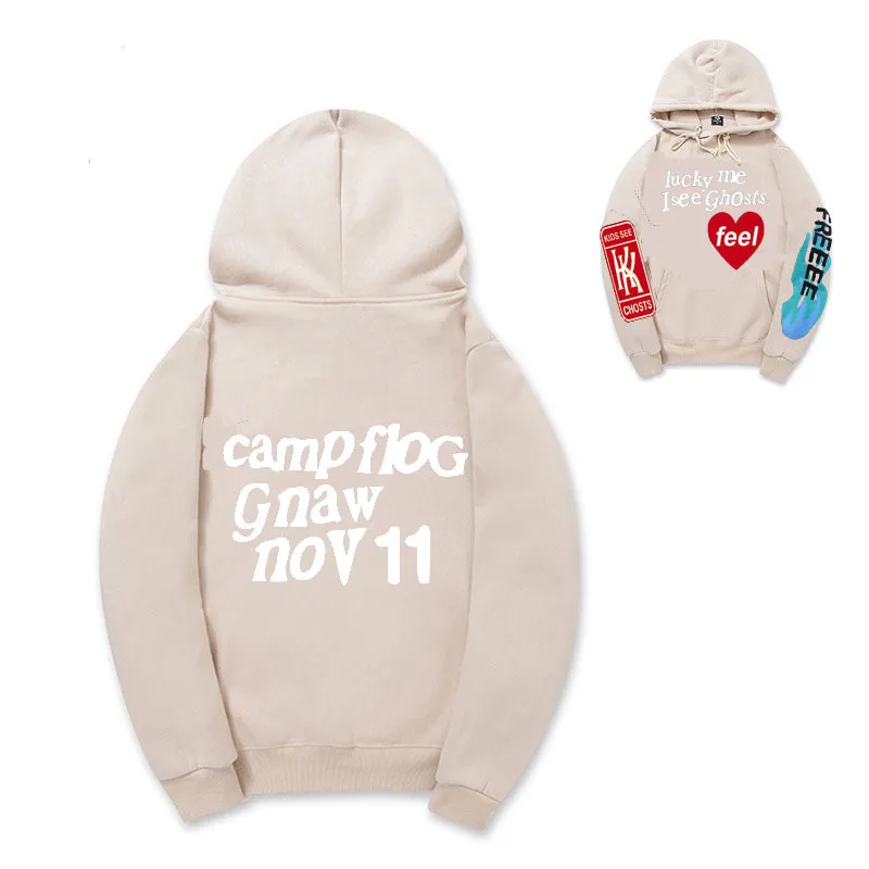 

2021 Men's Hip Hop Hoodie KANYE WEST Kanye Album KIDS SEE GHOSTS FREEEE HOODIE Graffiti Sweater Hoodie
