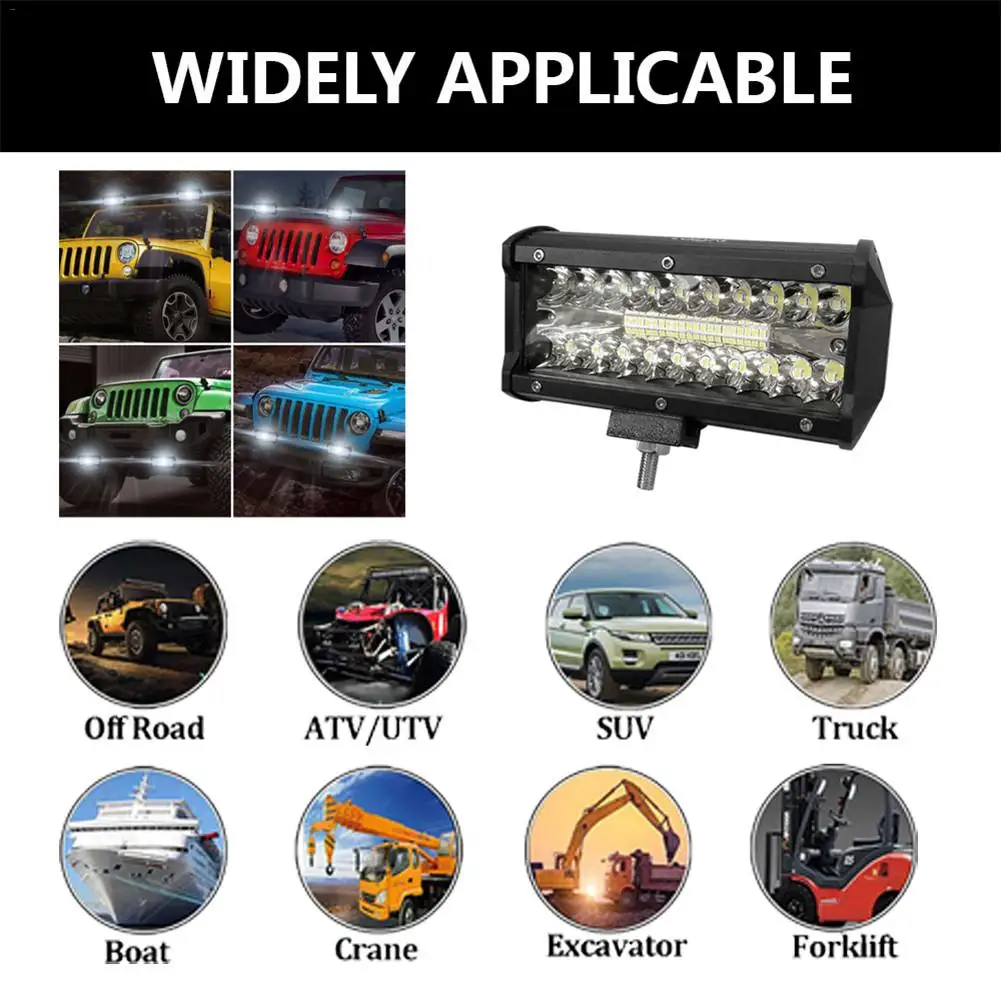 2PCS 400W IP67 7'⟊r Led Headlights Fog Lights LED Work Light Bar Spot Flood Beams Combo For Jeep Suv Truck Hunters Bicycle |