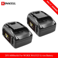 20v 6000mah wa3525 rechargeable battery for worx wa3742 wg155 wg160 wg255 wg545 wa3520 wa3525 wa3760 wa3553 l50