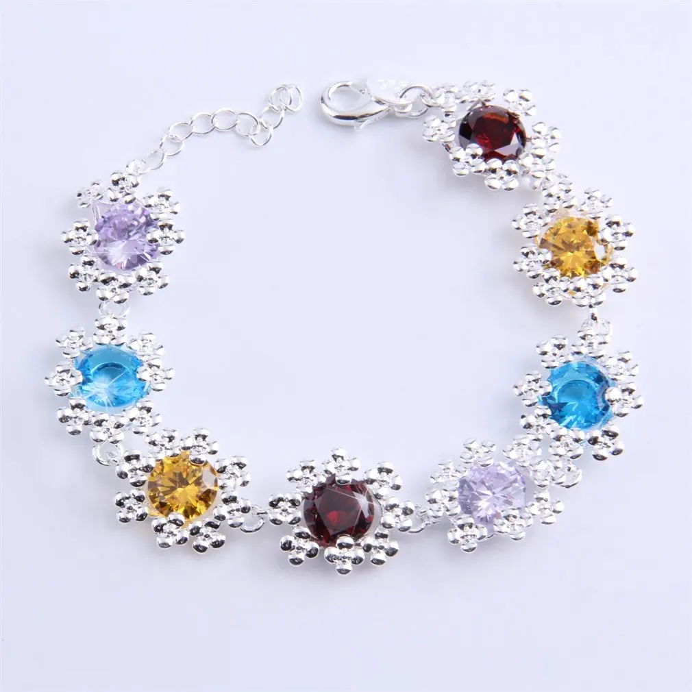 Big Sale Colorful Rhinestone Flower Cluster Midnight Reverie Statement Charms Bracelet | Украшения и аксессуары