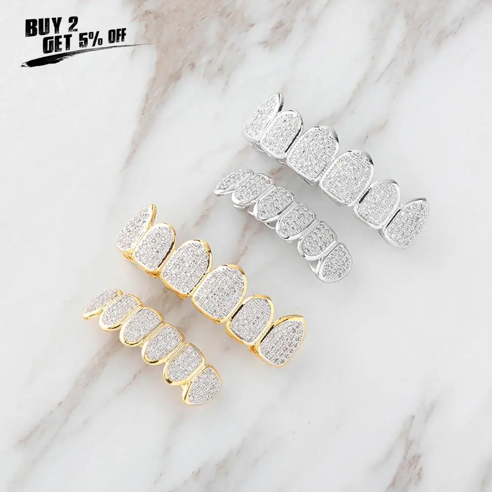 Позолоченный серебряный гриль для зубов JINAO в стиле хип-хоп полностью покрытый