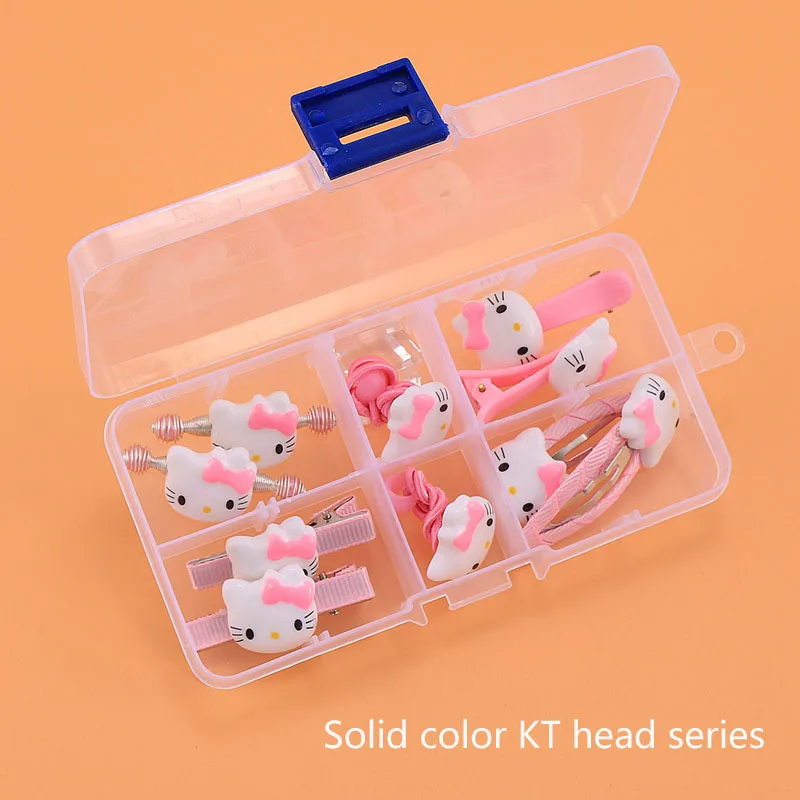 Hello F series На возраст от 4 до 10 лет шт./компл. милый рисунок «Hello Kitty» набор аксессуаров для волос для девочек Заколки для волос резинки для волос в верхней части коробка для хранения подарок на день рождения для детей Лидер продаж - Цвет: Hello F series