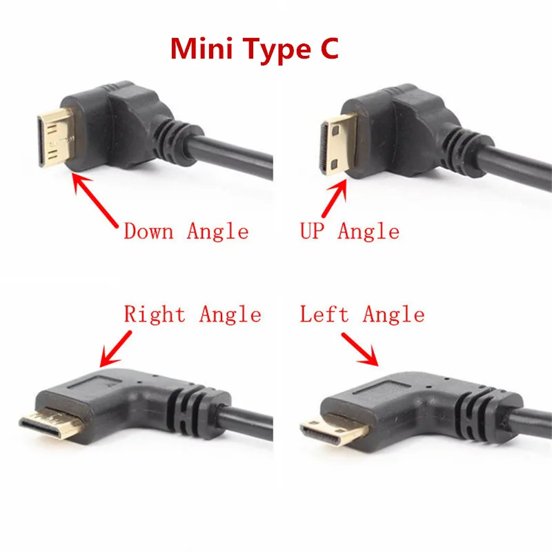 Кабель HDTV адаптер Папа-мама Mini Micro Type D 90 градусов Прямоугольный штекер для AF