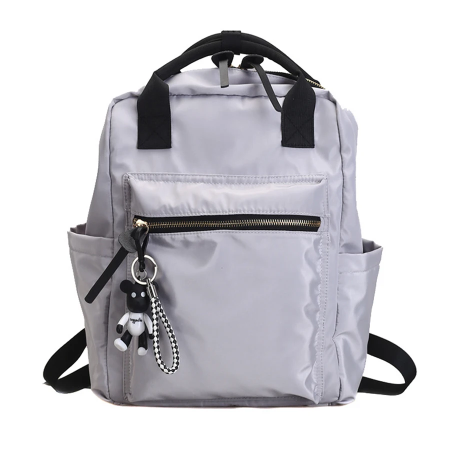 Модные женские рюкзаки большой емкости забавный мишка кулон нейлоновый женский