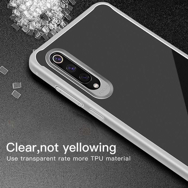 Противоударный чехол для телефона Xiaomi A3 Note 10 9 Pro 8 Lite Redmi 9S 8T 7 6 9T 8A 7A прозрачная