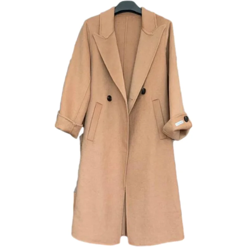 

New Winter Coat Women Oversize Fashion Cashmere Wool Outerwear Female Long Thickening Warm Woolen Overcoat Womens Trench Coats