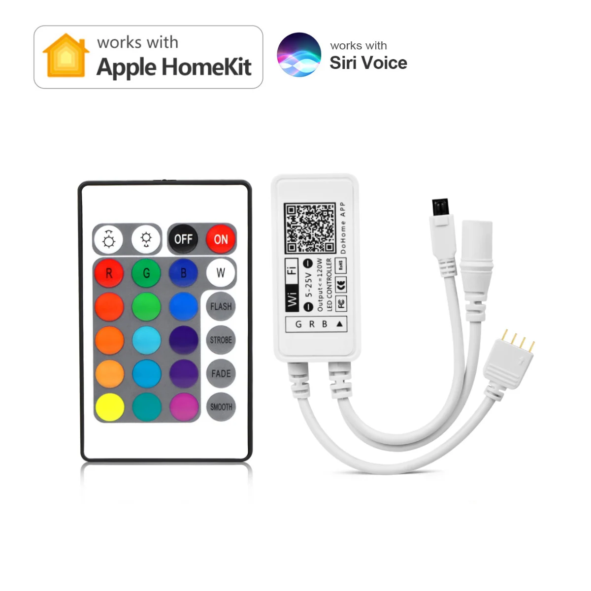 

Умное управление через приложение Apple Homekit, Wi-Fi, RGB-управление, для светодиодных лент 12 В постоянного тока, работает с Alexa и Google Home
