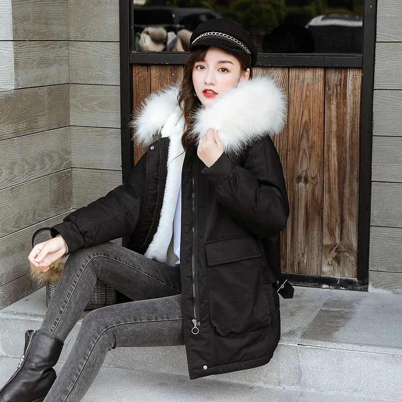 Зимняя куртка Женская Толстая теплая парка с капюшоном Mujer хлопковое Стеганое