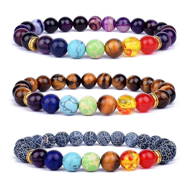 

7 Chakra Charms Lava Rock Bracelets For Men Women Essential Oils Diffuser Natural Stone Beads Chain Fashion Handmade New Jewelry