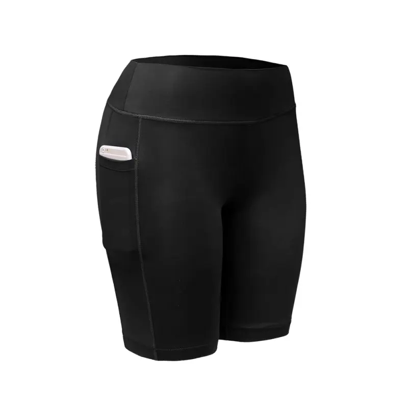 

Fitness Workout Sports Bottom Shorts Outdoor Black Noir Quick Dry Women Sports Shorts Women Elastic Running Gym With Pocket Hot