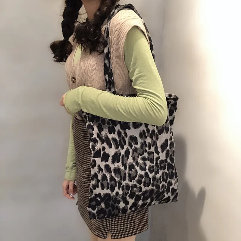 HotWholesale Korean original retro handbag ins stylish Leopard pattern simple Joker cloth student shoulder bag | Багаж и сумки