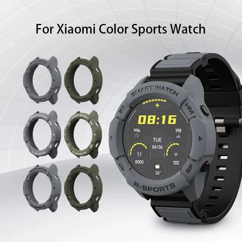 

For Xiaomi Mi Smart Watch Color Sports Version Smart watch TPU Shell Protector Cover Band Strap Bracelet SIKAI 2021 New Case