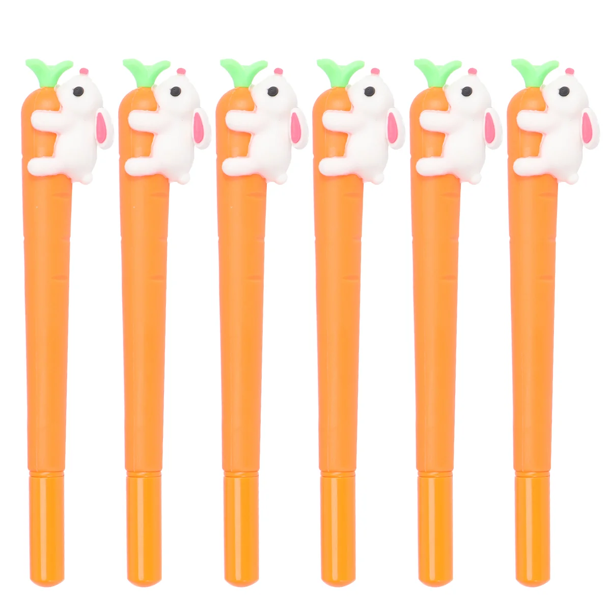 

6Pcs 0.5mm Gum Grass Pen Creative Carrot Rabbit Shape Pen Lovely Grass Sign Pen Funny Office Supplies Cartoon