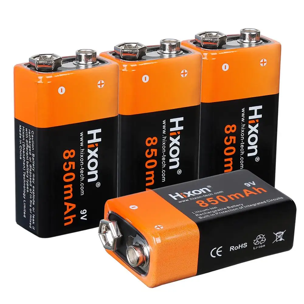 9 в 850 мАч для детектора дыма мультиметр сигнализация защищенная перезаряжаемая литий-ионная батарея, изготовленная Hixon с высоким качеством