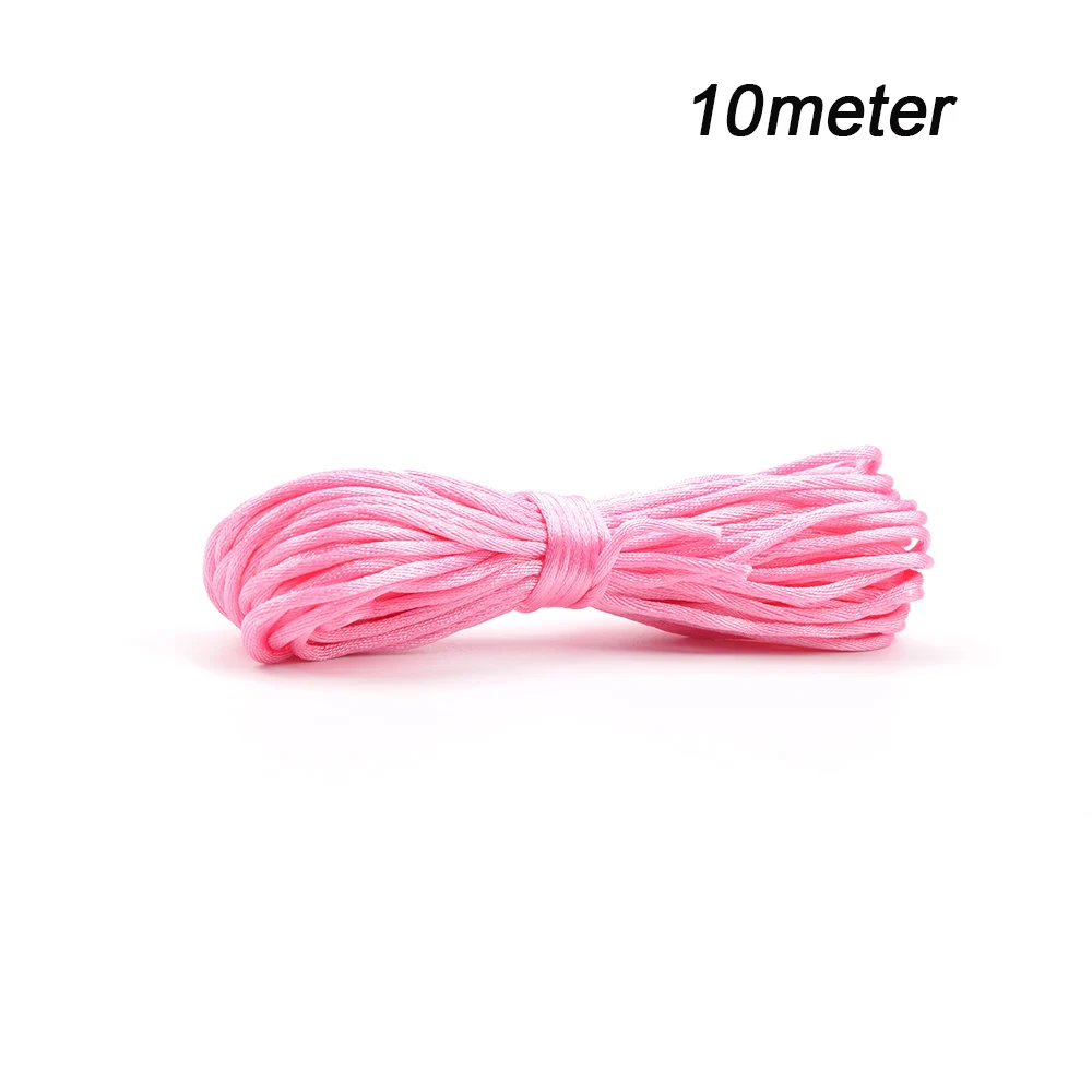 10m pink cord LOFCA, разноцветный нейлоновый шнур, Прорезыватель для сосок, зажим, аксессуары, сделай сам, для прорезывания зубов, ожерелье, подвеска для изготовления ювелирных изделий - Цвет: 10m pink cord