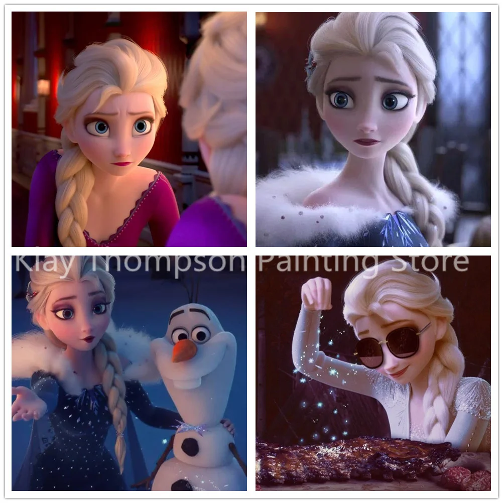 

Disney Cartoon Diamond Painting Princess Diamond Embroidery Frozen Elsa Diamond Painting Full Square/Round Decor Home