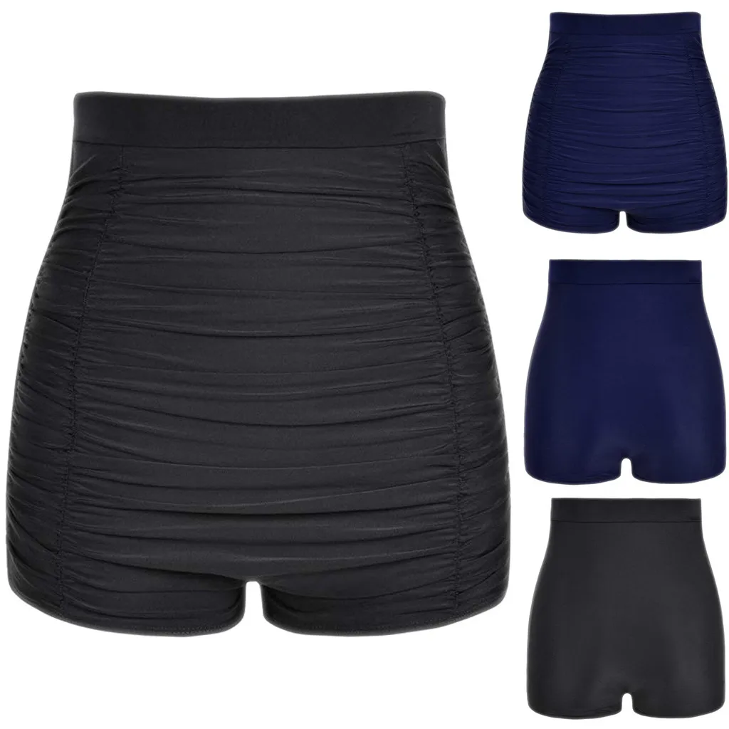 

Sexy Women Swimming Briefs Bikini Shorts Swim Bottom High Waist One Piece Solid Vintage Push Up Swimsuit Maillot De Bain