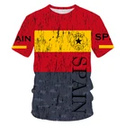 Мужская футболка с коротким рукавом, с 3D-принтом в виде флага Испании, Повседневная футболка большого размера для мужчин, дышащая одежда с круглым вырезом