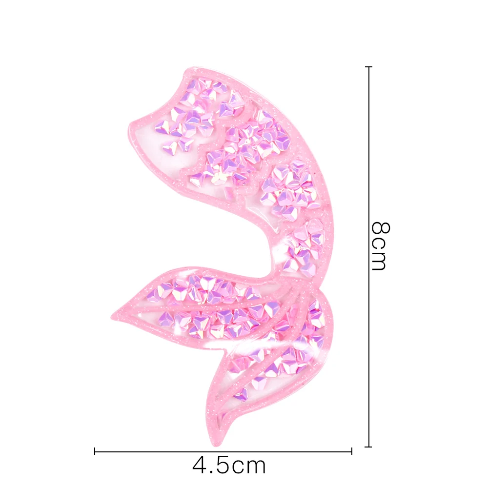 

IBOWS Sequins Liquid Quicksand Patches Cute Unicorn Mermaid for DIY Phone Case Hair Bows Accessories Decoration Handmade Crafts