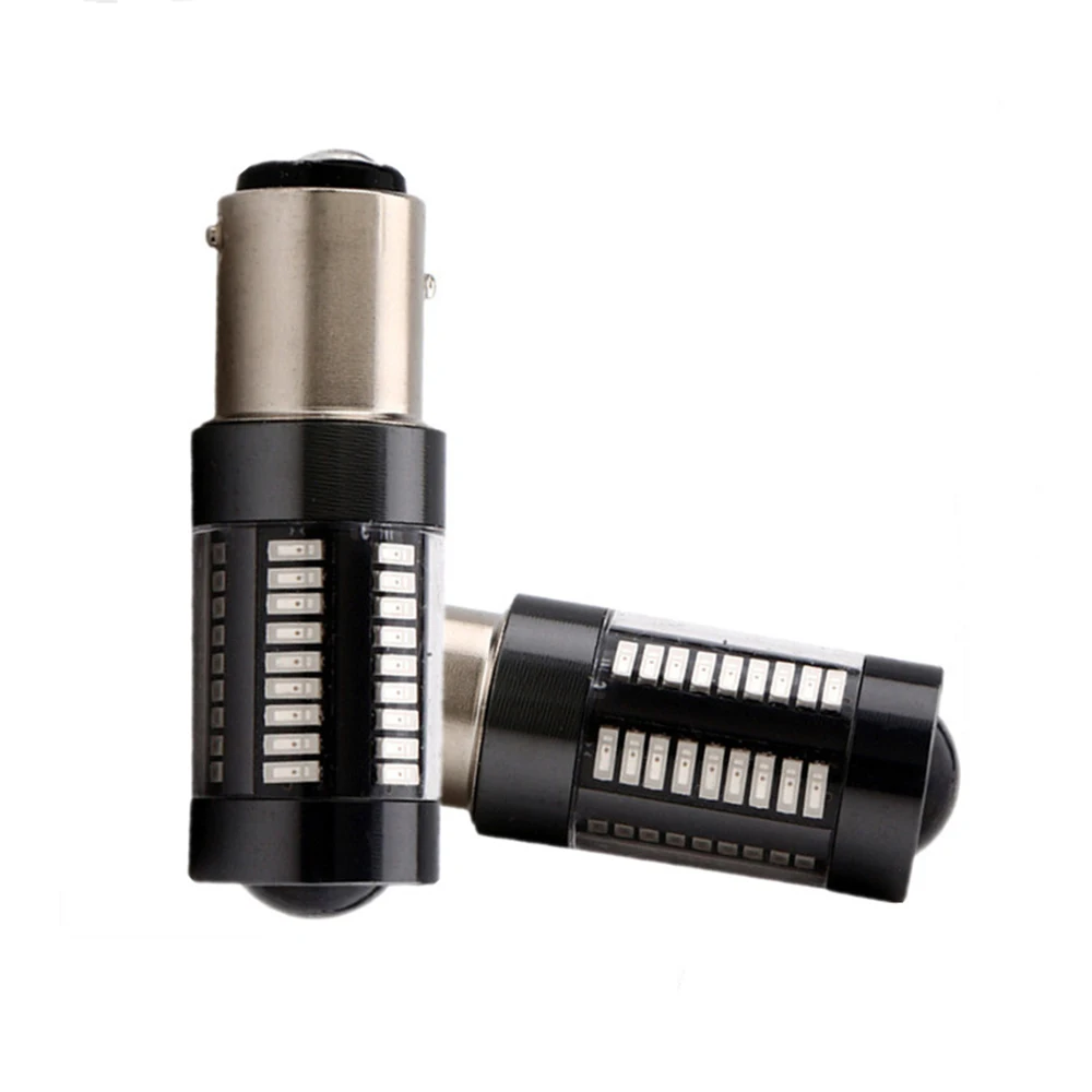 2 шт. 1157 4014 66 красный задний фонарь 7 Вт BAY15D 66SMD светодиодный ные лампы стоп сигнал