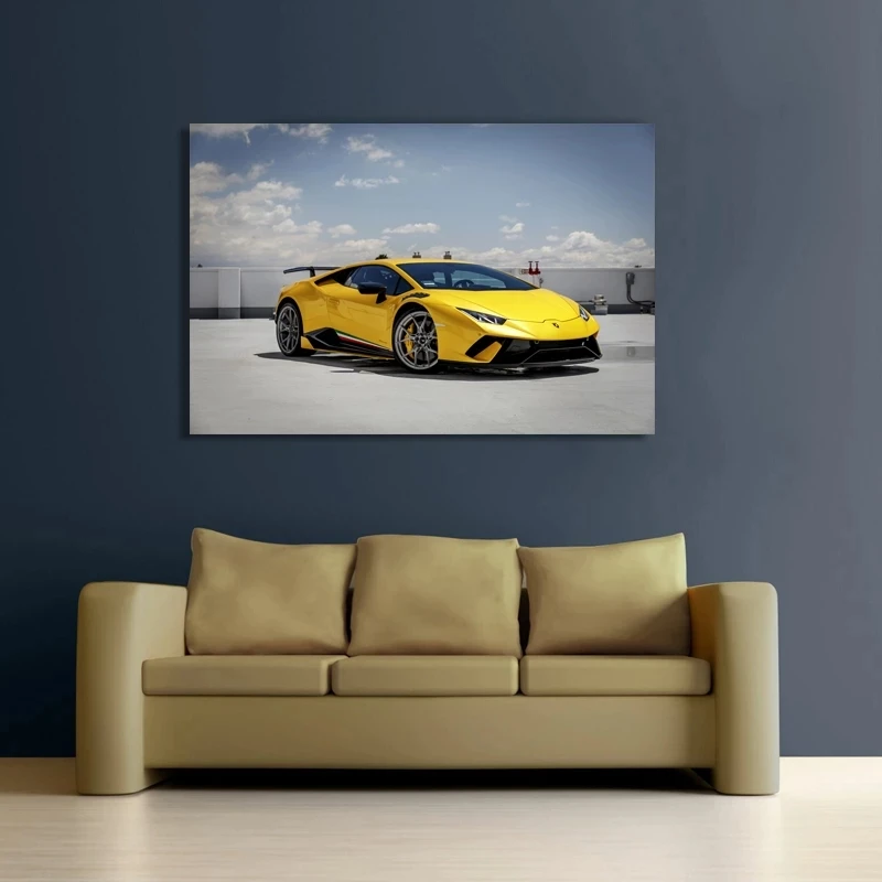 

Huracan Sport Car Luxury Car Supercar Picture Wall Decor Art Posters Canvas Paintings Fabric Print Room Decoration