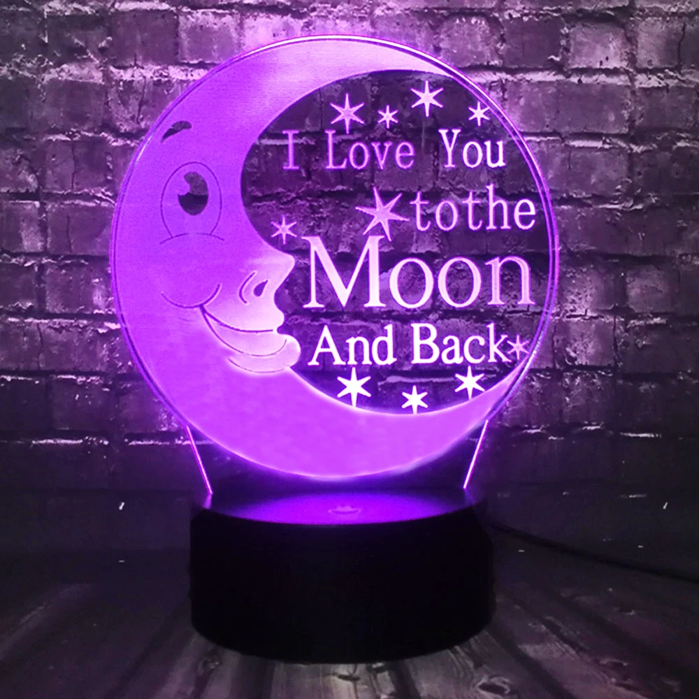 Светодиодный светильник с изображением героев мультфильмов I love you to the moon and back