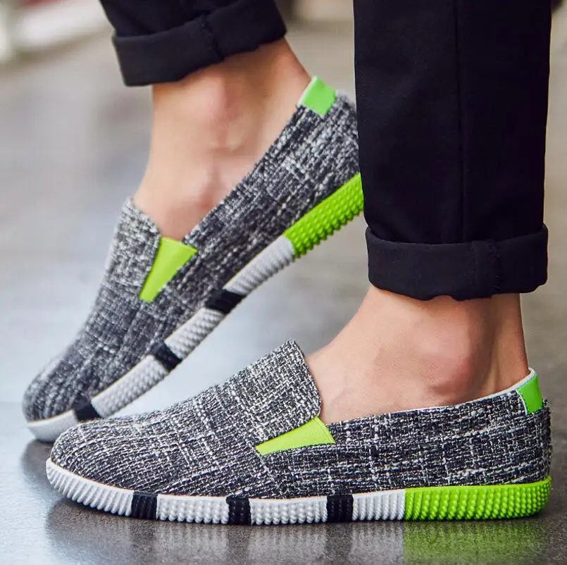

Fashion Canvas Shoes Men Loafers Low top Breathable High Quality Flat Heel Men's Casual Shoes Male Brand Shoes yuj89