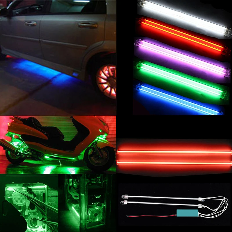 

2PCS 15/30CM Car Undercar Underbody Neon Tube Light Interior Motorcycle Computer Case Car Styling Atmosphere Lamp