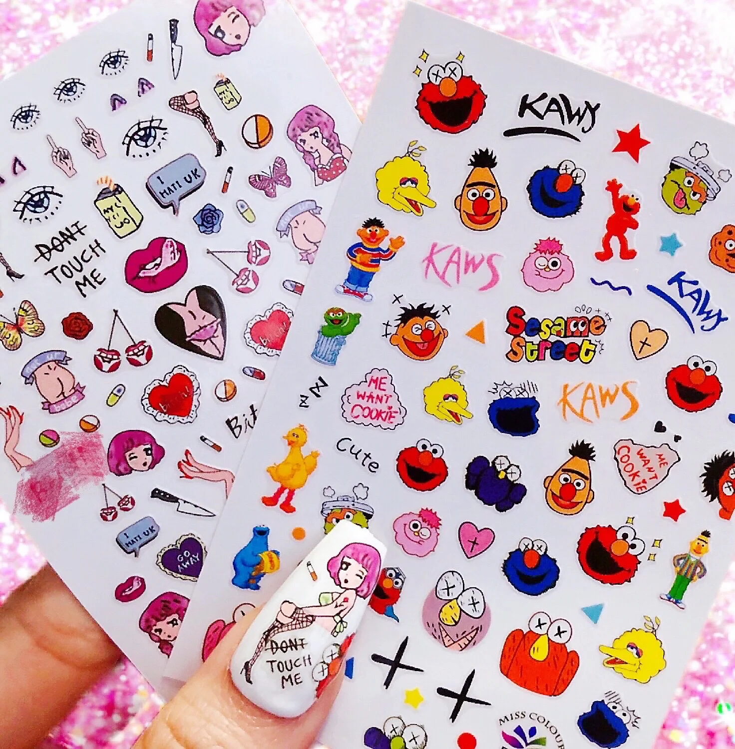 

1 sheet 3D Nail Stickers Cartoons Anime Nail Art Stickers Decal Template diy nail tool decorations HL12