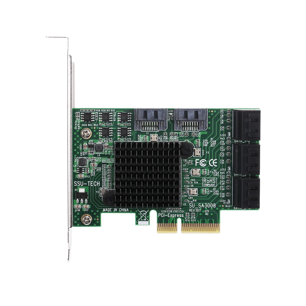 

Плата компьютерного расширения PCI-E X4-8 портов, адаптер SATA3.0, поддержка горячей замены, Совместимость с несколькими системами