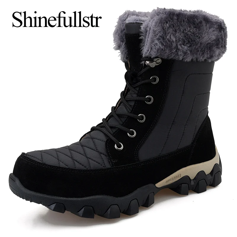 

Winter Men Boots Outdoor Activities Warm Snow Boots Men Non-slip Short Plush Hiking Botas Hombre