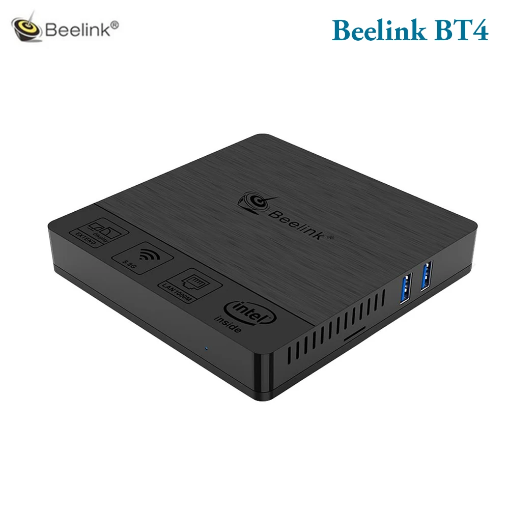 Beelink BT4 мини ПК Intel Atom четырехъядерный X5-Z8500 Windows10 1000 м Lan двойной WiFi HD VGA дисплей