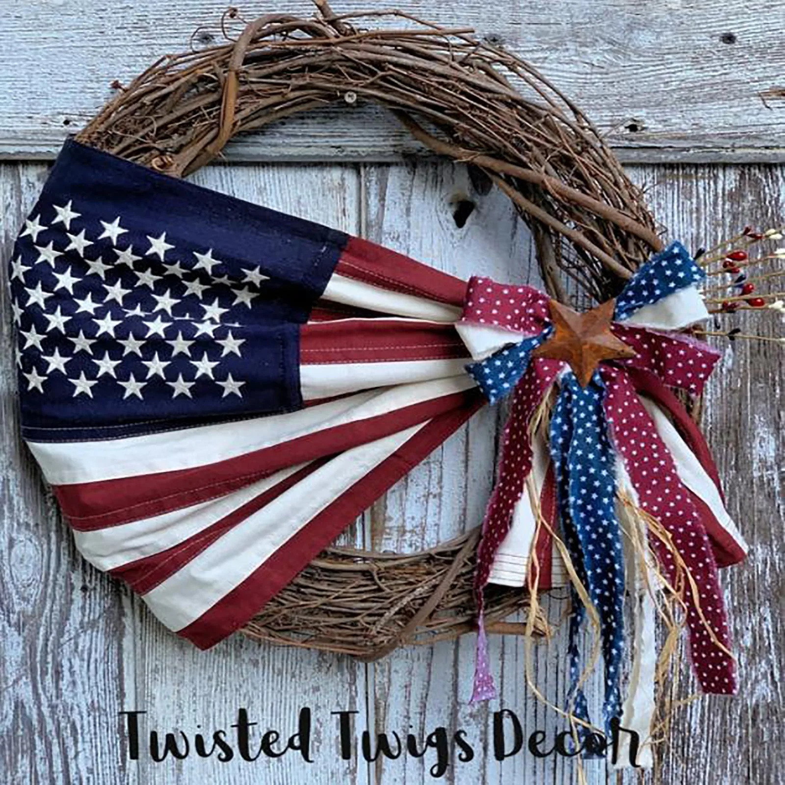 

Independence Day Gift Artificial Decoration Simulation Rattan Wreath Garland Pendants Wedding Garden Room Home Decor Mother Day