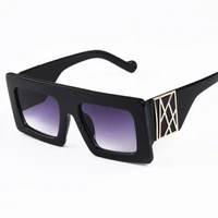 nauq fashion retro oversized sunglasses women 2020 luxury brand square frame black grey glasses pc gradient eyewear