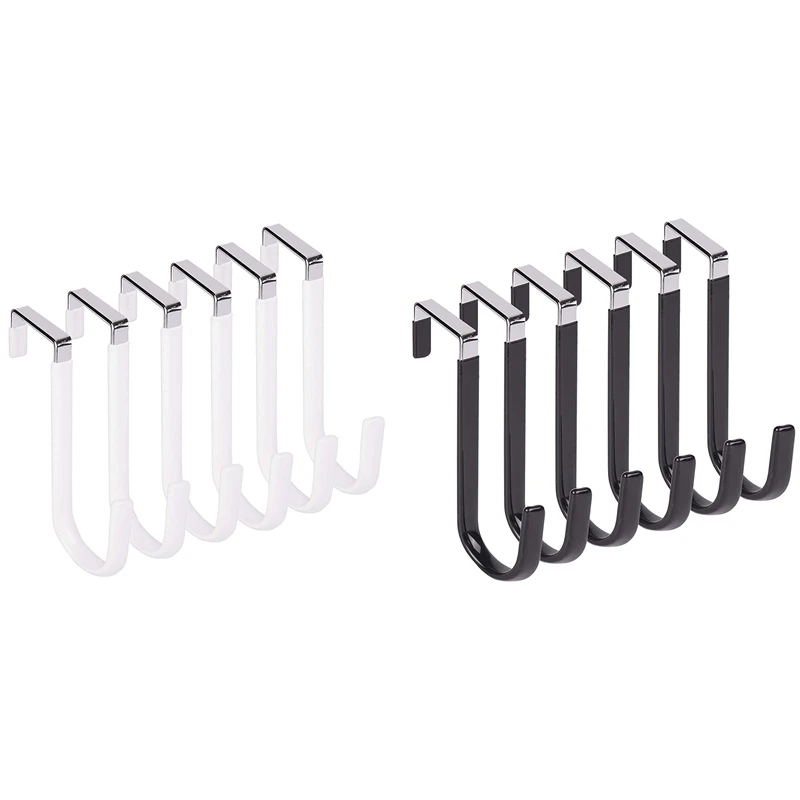 

Крючки на дверь для подвешивания одежды, 6 упаковок вешалки для мягкой резиновой поверхности предотвращают царапины, крючок на дверь для ва...