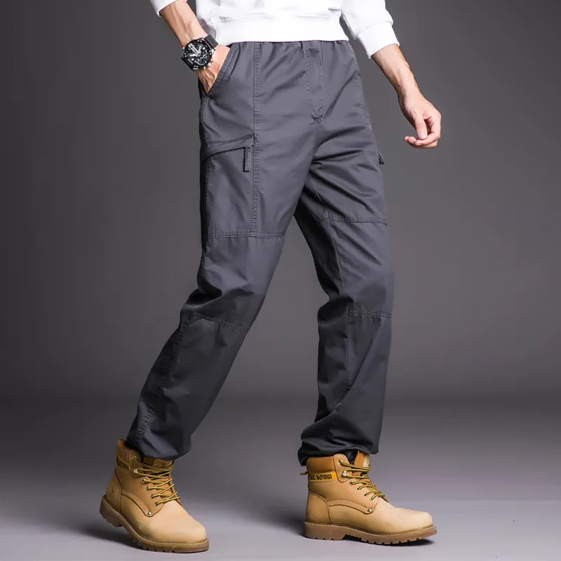 Men Tactical Pants Brand Winter Thick Warm Fleece Cotton Loose Worker Trousers Plus Size 's Cargo L-5XL