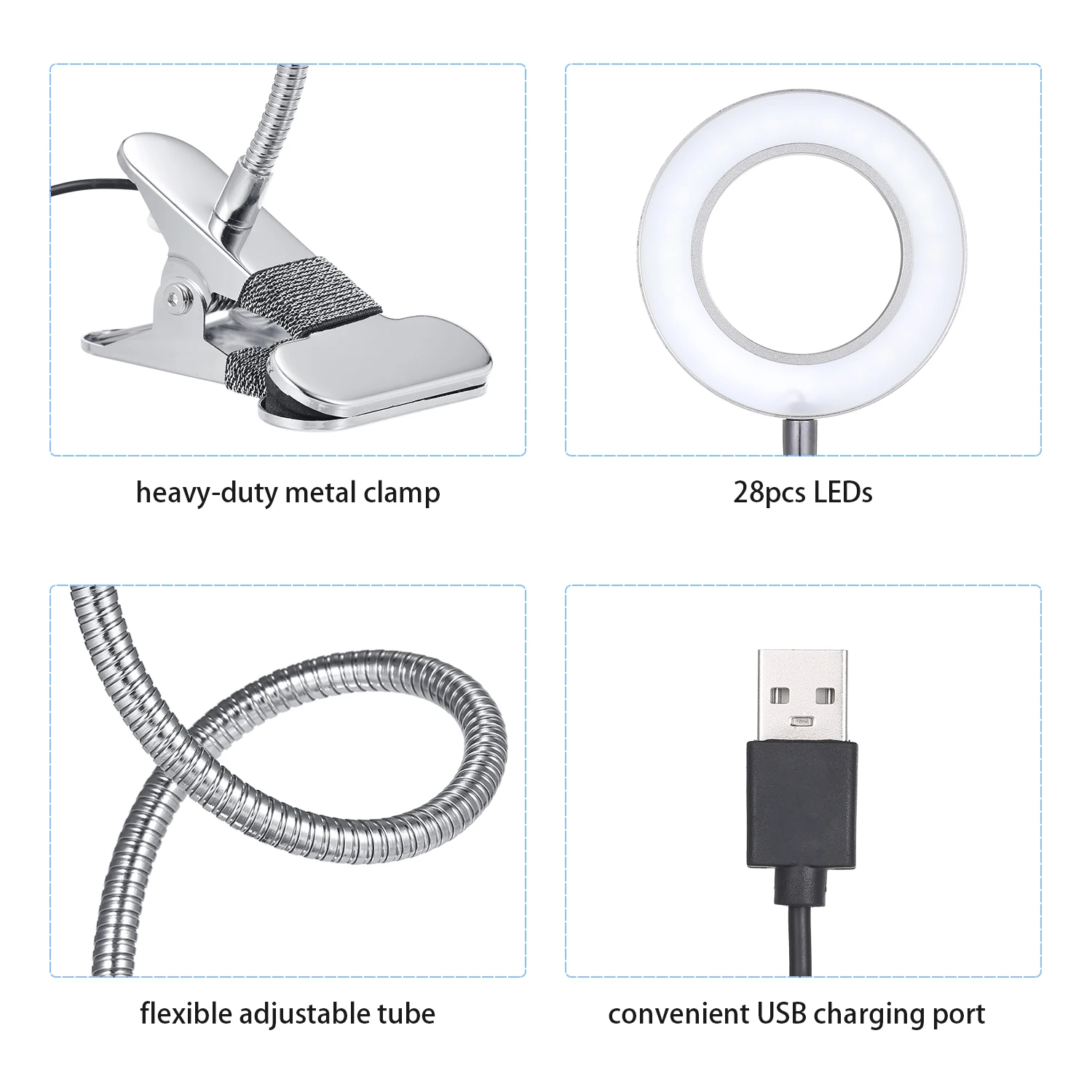 Настольный светильник с usb зарядкой увеличительным стеклом настольная лампа для