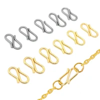 20pcs stainless steel s shape strong clasps hooks gold plated end clasps for diy jewelry making necklace bracelet findings