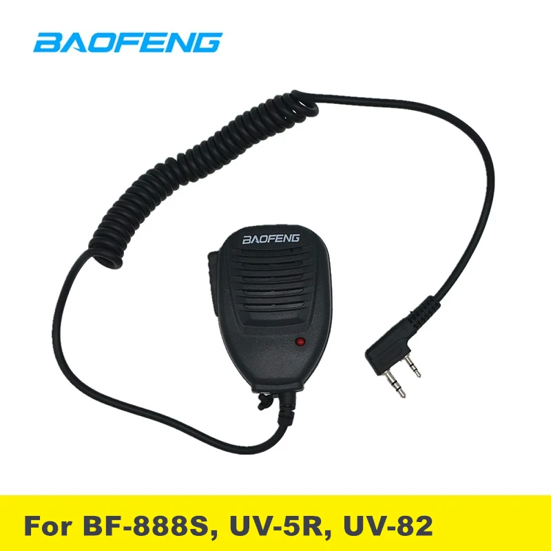 2pcslot ptt baofeng speaker microphone uv 82 for two way radio hand microphone walkie talkie uv5r uv5re uv5ra uv6r bf888s mic free global shipping