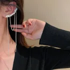 Модные длинные висячие серьги Стразы с кисточками для женщин, бижутерия, блестящие висячие серьги в форме капли воды с кристаллами, ювелирные изделия