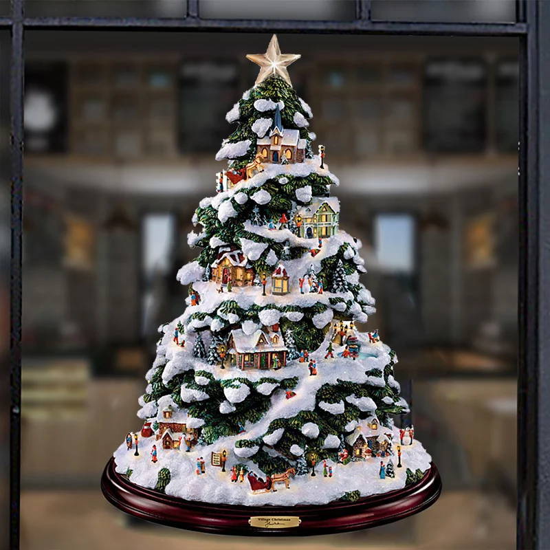 

Christmas Decoration Xmas Tree Santa Claus Snowman Window Wall Stickers Winter 2022 New Year Party Home Decor Noel Natal Kerst