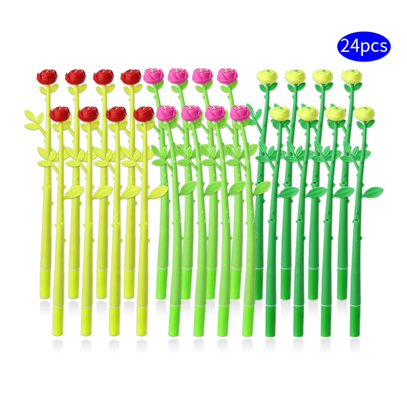 24 шт./компл. Творческий очаровательных тонких листов Kawai гелевая ручка с