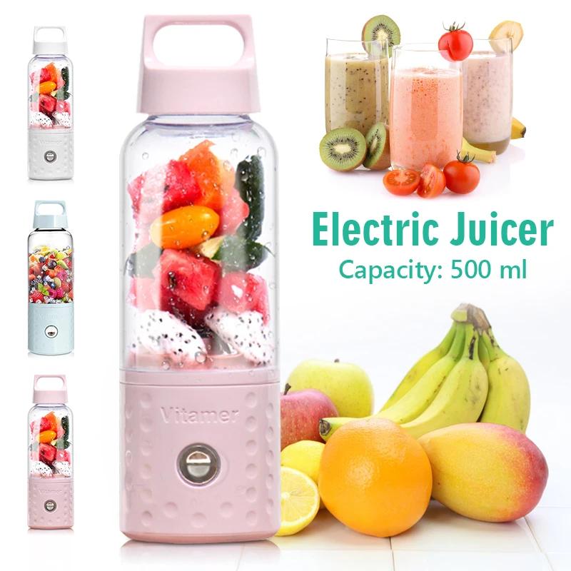 SOLLED 2021 500M 4000mAh Vitamin Portable Smoothie Blender Mini USB Mixer Electric Juicer Charging Vitamer Fruit | Дом и сад